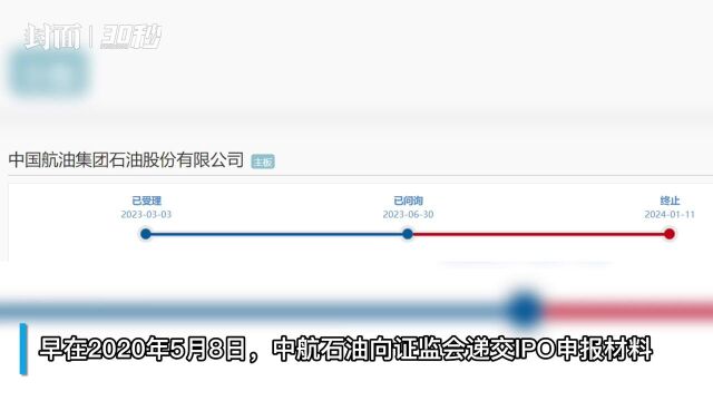 30秒|上交所终止中航石油发行上市审核