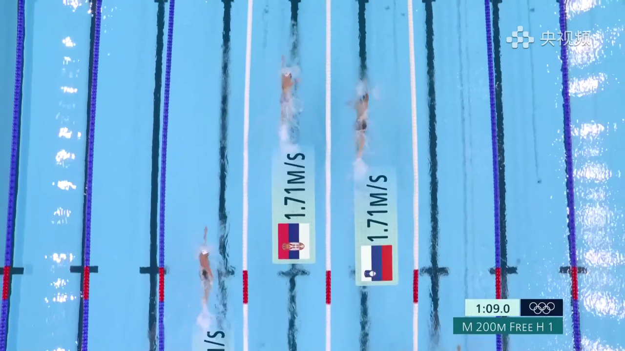 【回放】巴黎奥运会游泳男子200米自由泳分组预赛 第一轮回放