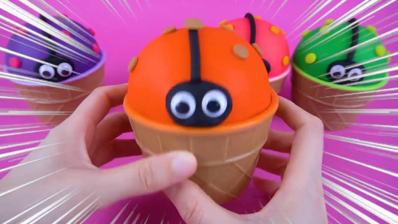 益智儿童彩泥diy 瓢虫冰淇淋杯_190_高光片段