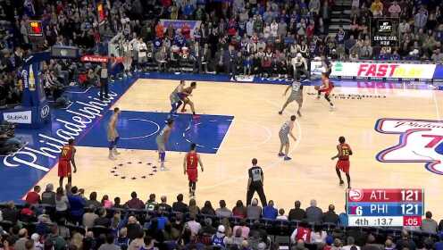 《NBA全场集锦》【原声】老鹰123-121费城 科林斯25+9西帝空砍三双错失绝平