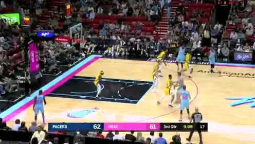 《NBA全场回放》【原声回放】步行者vs热火第3节 巴特勒飞身暴扣炸翻全场