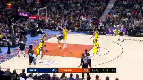 《NBA全场回放》【原声回放】步行者vs骑士第2节 奥迪无解跳投连续取分
