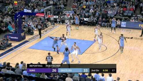 《NBA全场集锦》强打转身后仰出手 瓦蓝单打艾顿轻松得手