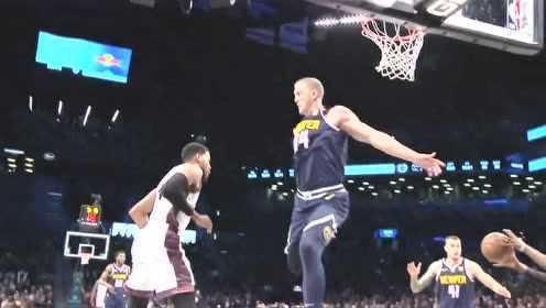 《NBA全场集锦》【扣篮】布鲁克林为之震动 努瓦巴双臂鲨鱼式暴扣打停掘金