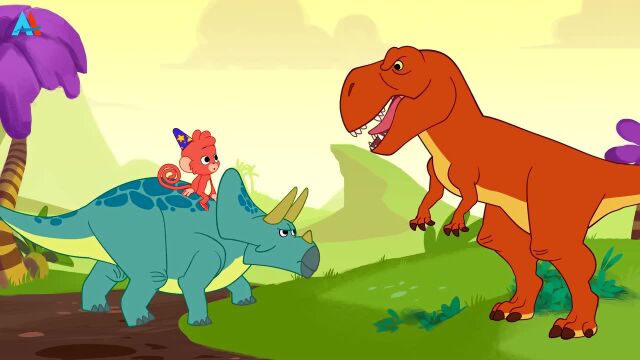小恐龙巴布  第1集 恐龙大战 三角龙对战霸王龙