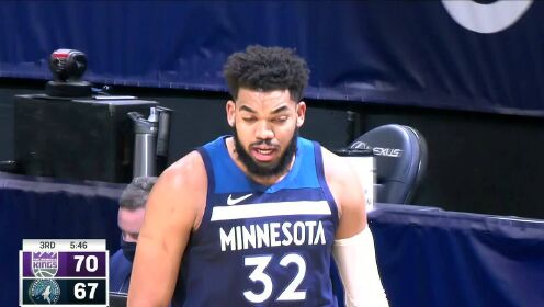 《NBA全场集锦》国王vs森林狼第3节英文原声回放