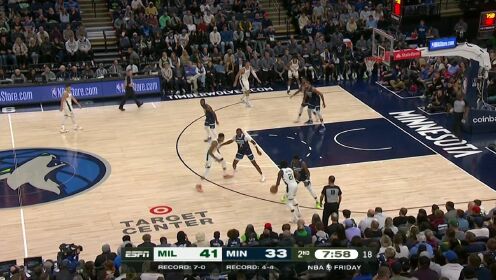 《NBA全场集锦》【回放】雄鹿vs森林狼第2节英文原声回放