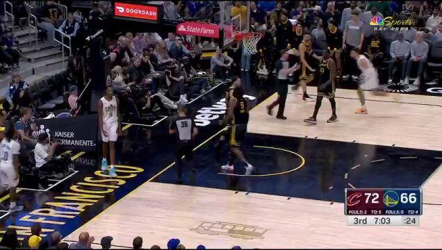 NBA常规赛：骑士vs勇士第3节中文解说回放