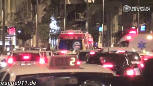 视频: 西班牙马德里警车、救护车出警