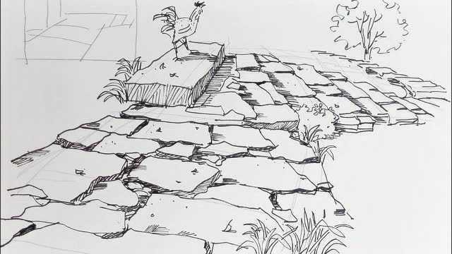 罗克中/石板路手绘教程