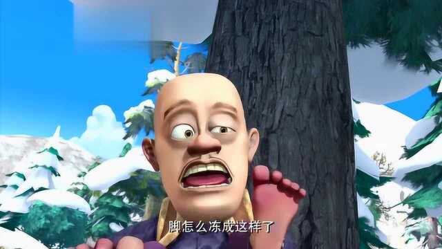 《熊出没》光头强砍树,脚被冻得发紫