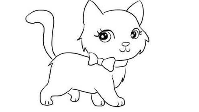 可爱的小猫咪儿童简笔画宝宝轻松学画画