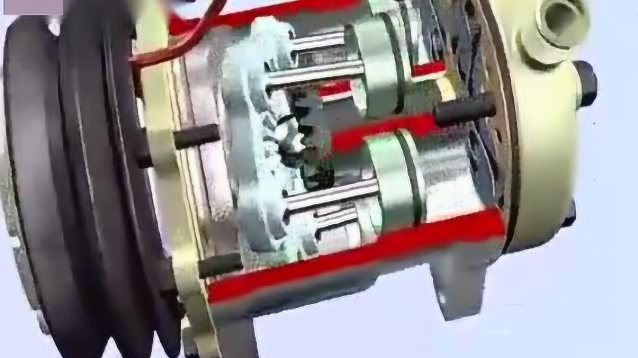 空调压缩机的工作原理，很生动的3D演示动画_高清