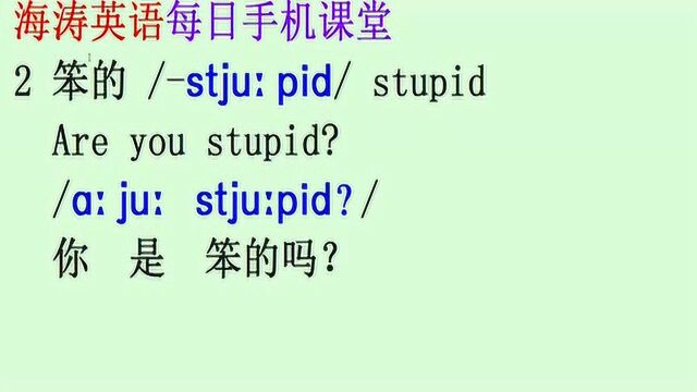 英语口语对话:你是笨的吗?are you stupid?