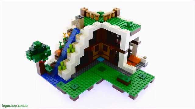 lego乐高积木我的世界系列21134瀑布基地快速搭建