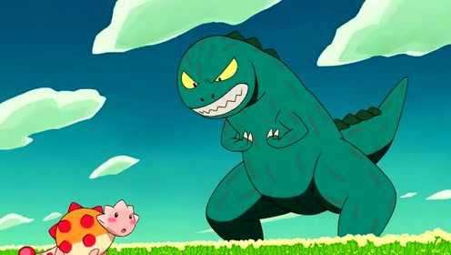恐龙动画:霸王龙哈特踢飞牛龙!保护小甲龙