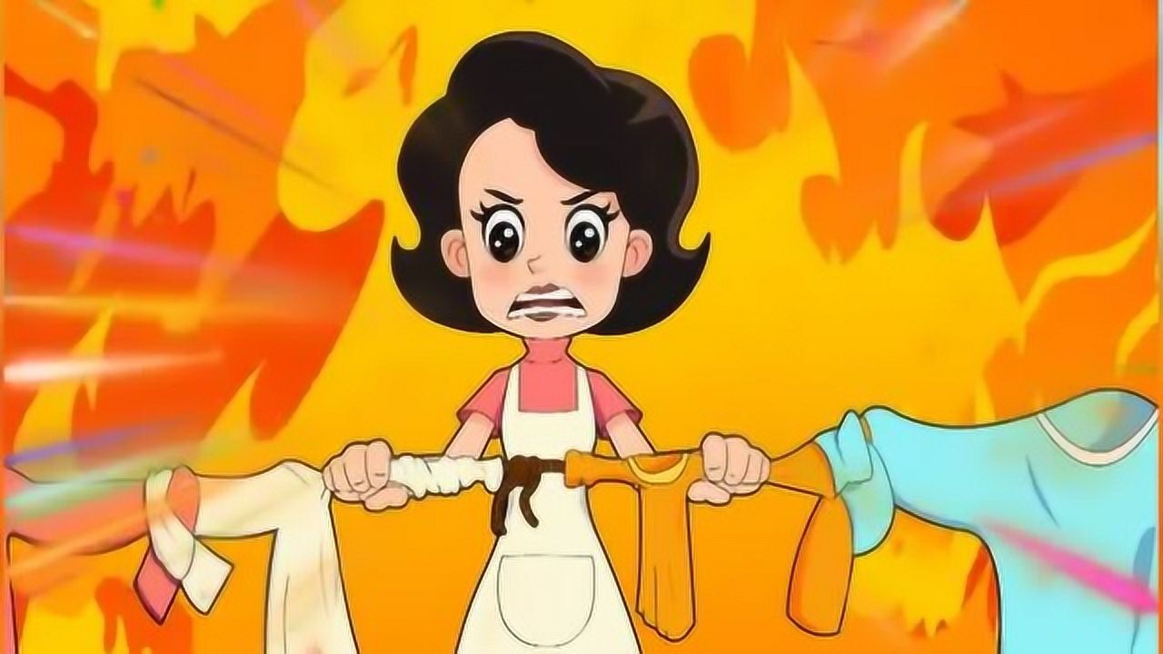 大头儿子帮围裙妈妈晾好了衣服,可为什么围裙妈妈那么生气?