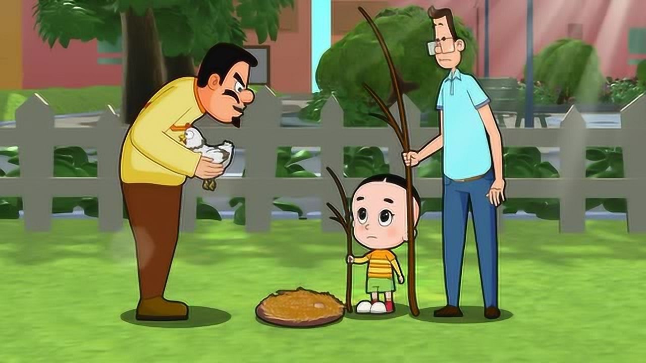 大头儿子帮小母鸡孵蛋