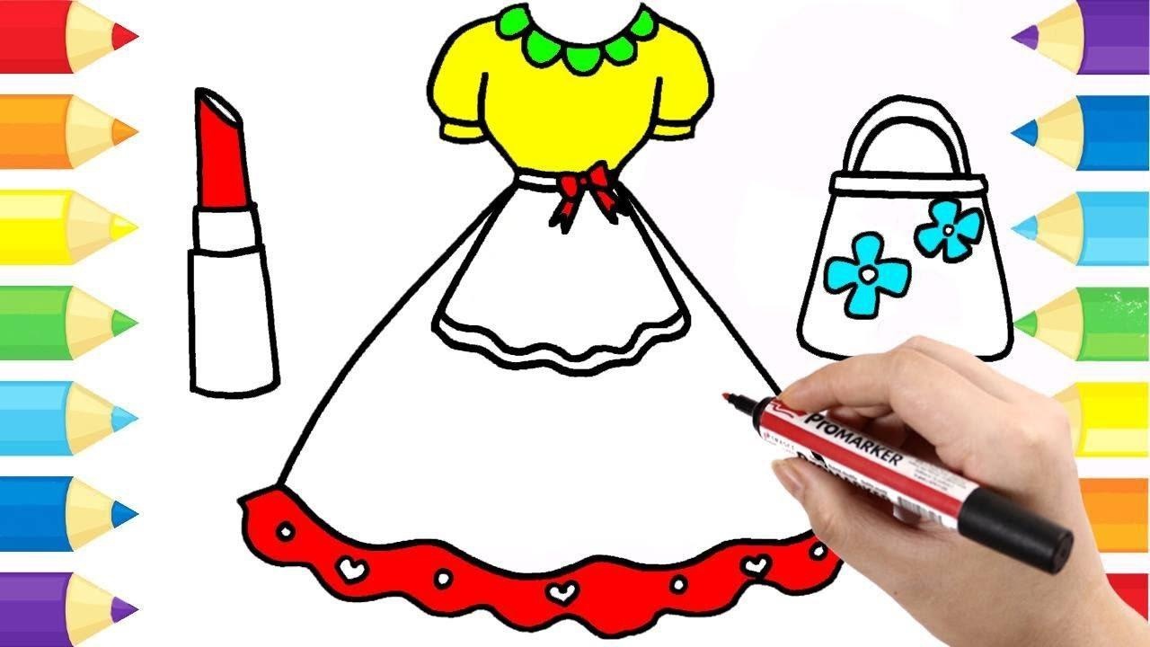 儿童涂色画画画公主的裙子