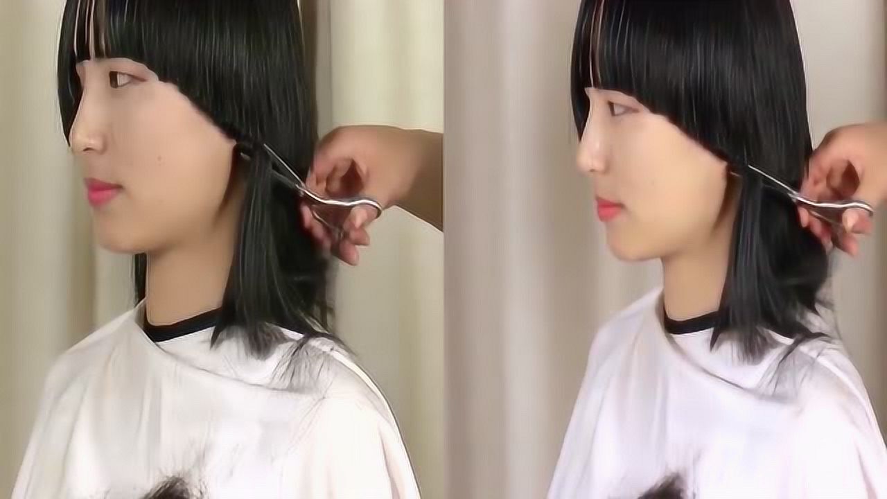 实拍长发美女头发越剪越短最后剪成男生发型想不到依然那么漂亮