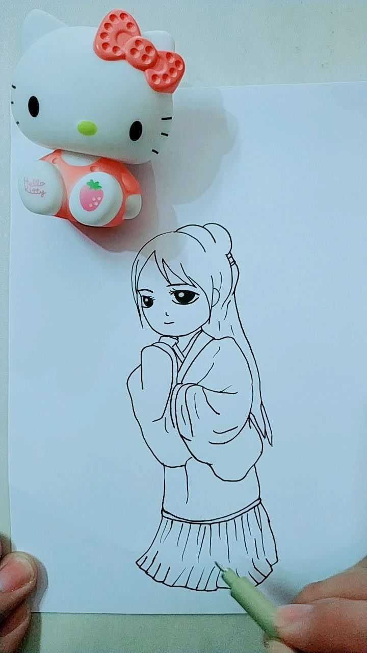 画古风人物简笔画系列图二窈窕淑女