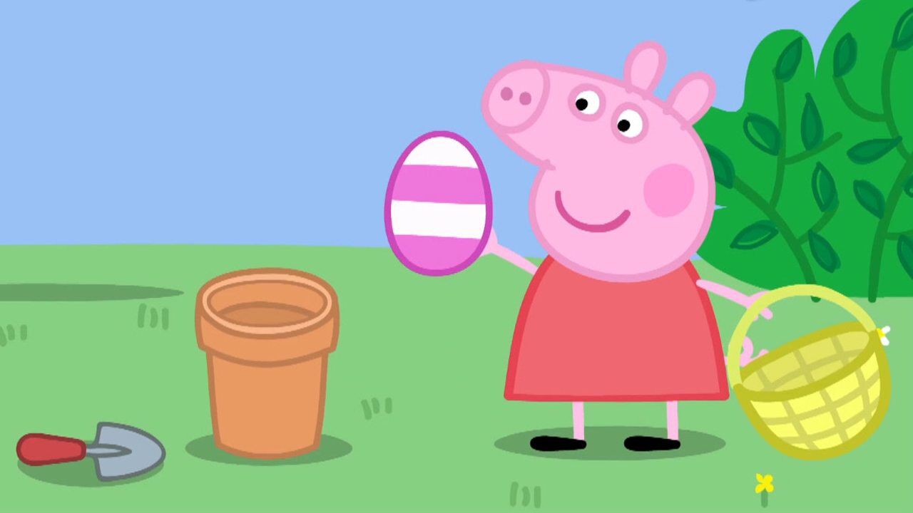 小猪佩奇和乔治出去用篮子接苹果一起来学简笔画玩具故事