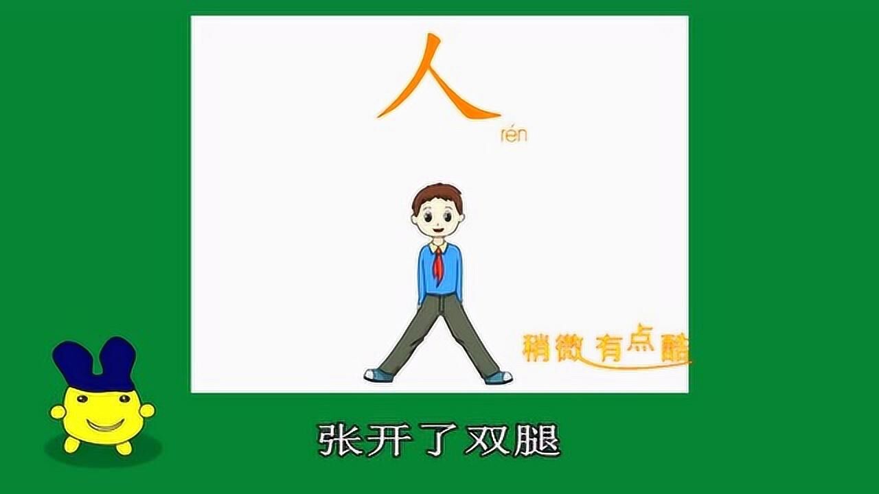 幼儿学字系列之小豆学汉字:人