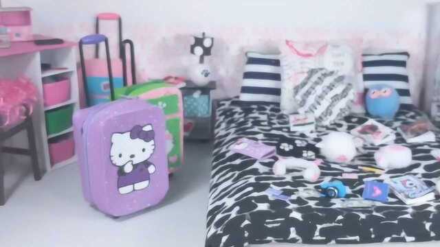 DIY玩具模型—自制Hello Kitty小配件  拉链手提箱,旅行配件等