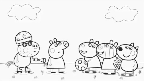 儿童简笔画 五个小伙伴踢足球