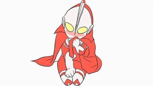 害羞的佐菲奥特曼儿童卡通简笔画