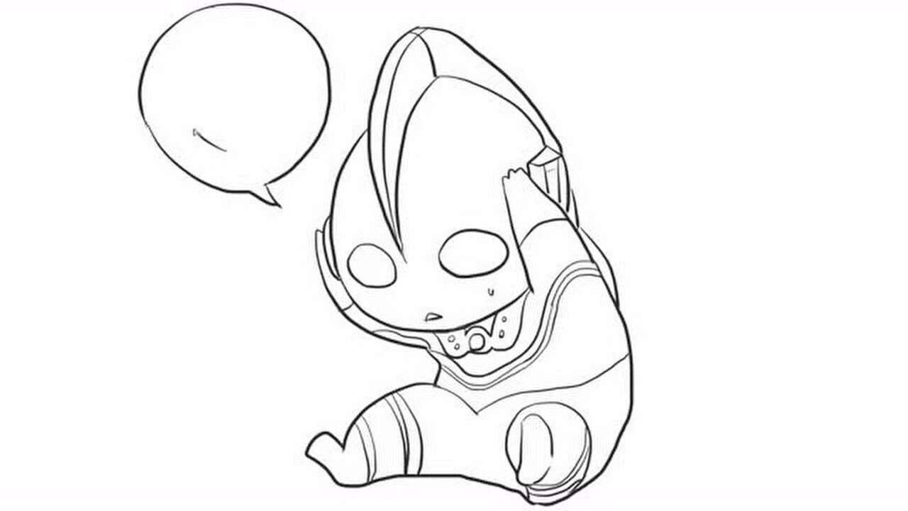 可爱的q版佐菲奥特曼儿童卡通简笔画