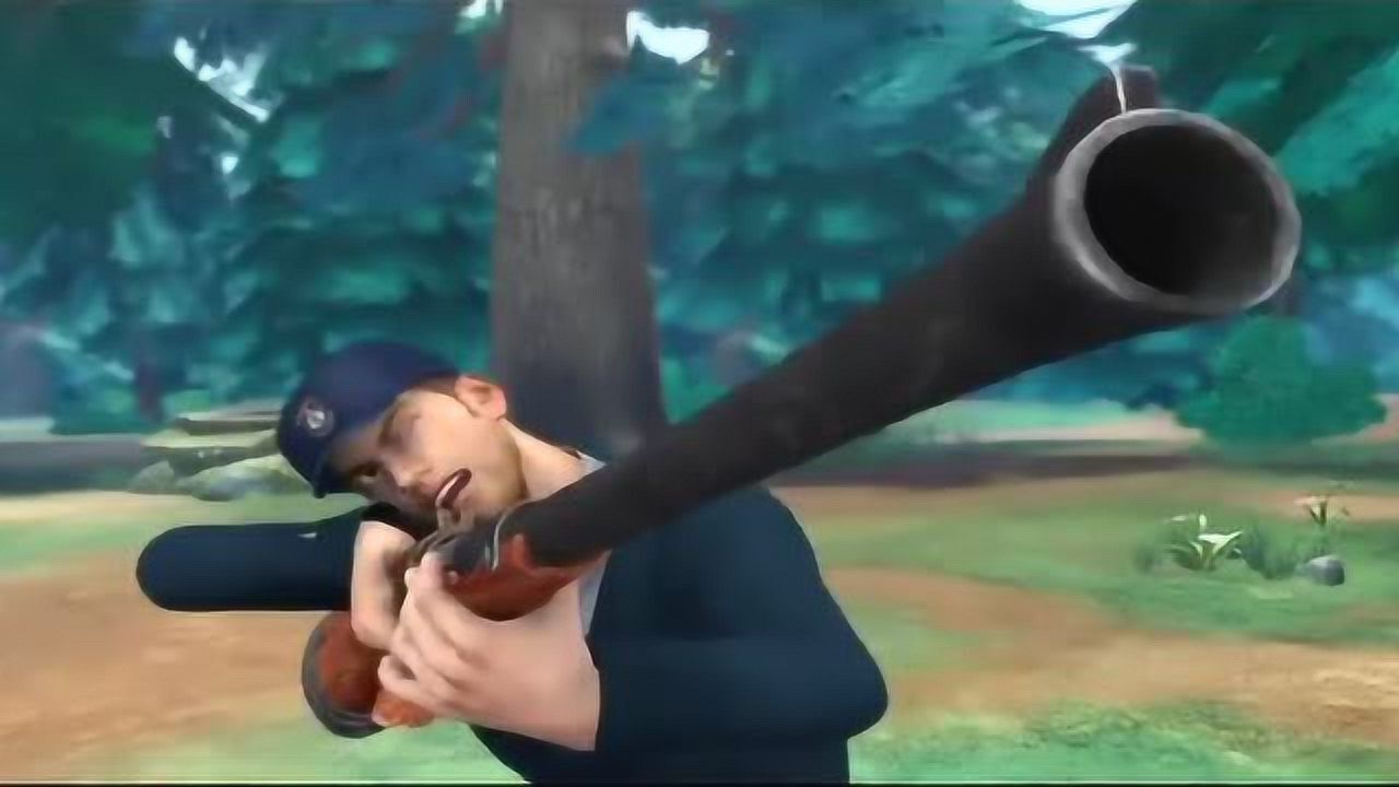 熊出没恶有恶报的光头强假扮老虎被猎人抓走了