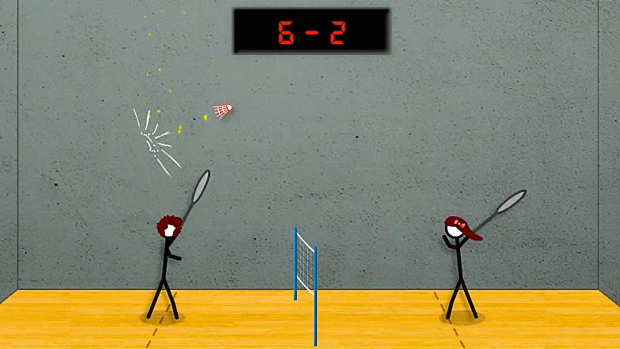 趣味小游戏:火柴人打羽毛球,可双人对战,超有意思!