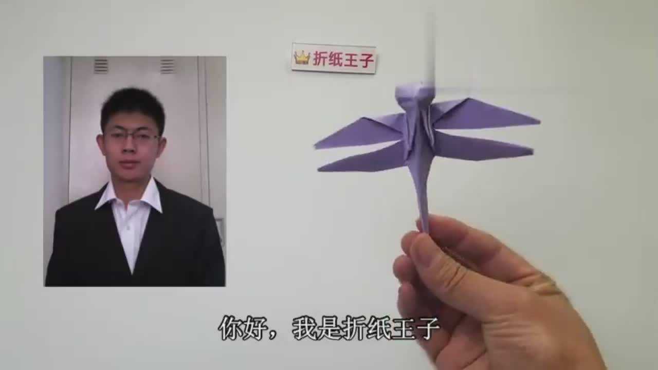 折纸王子折纸标准蜻蜓,简单易学,动手动脑简单易学