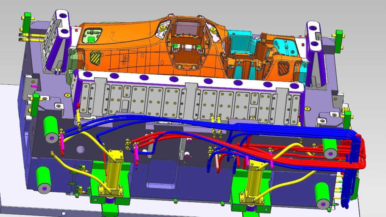ug注塑模具设计,大型汽车仪表台模具设计
