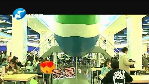 郑州一高校打造航空主题餐厅 国产C919飞机模型亮相