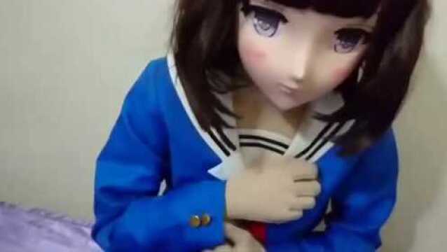 穿校服戴Kigurumi面具,好漂亮哇!超喜欢