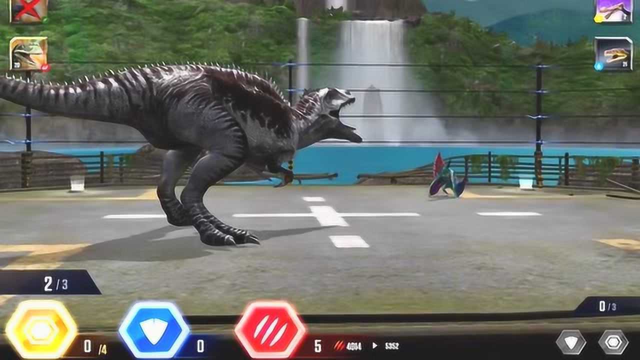 侏罗纪恐龙格斗迷惑龙vs高棘龙vs蛇发女怪龙石化这招太无解了