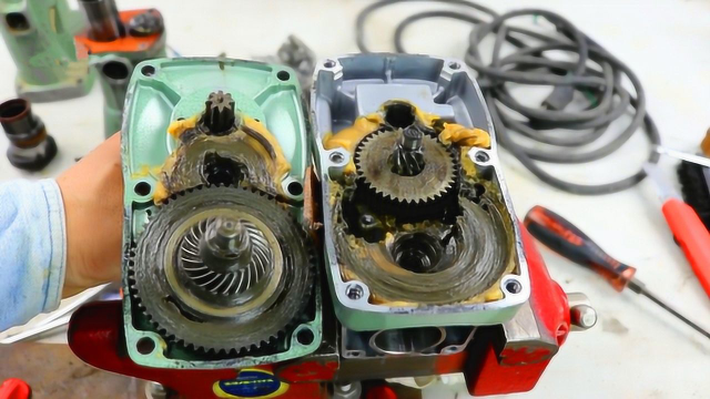 电锤内部长啥样?男子拆了一台再翻新一下,成品跟新的一样