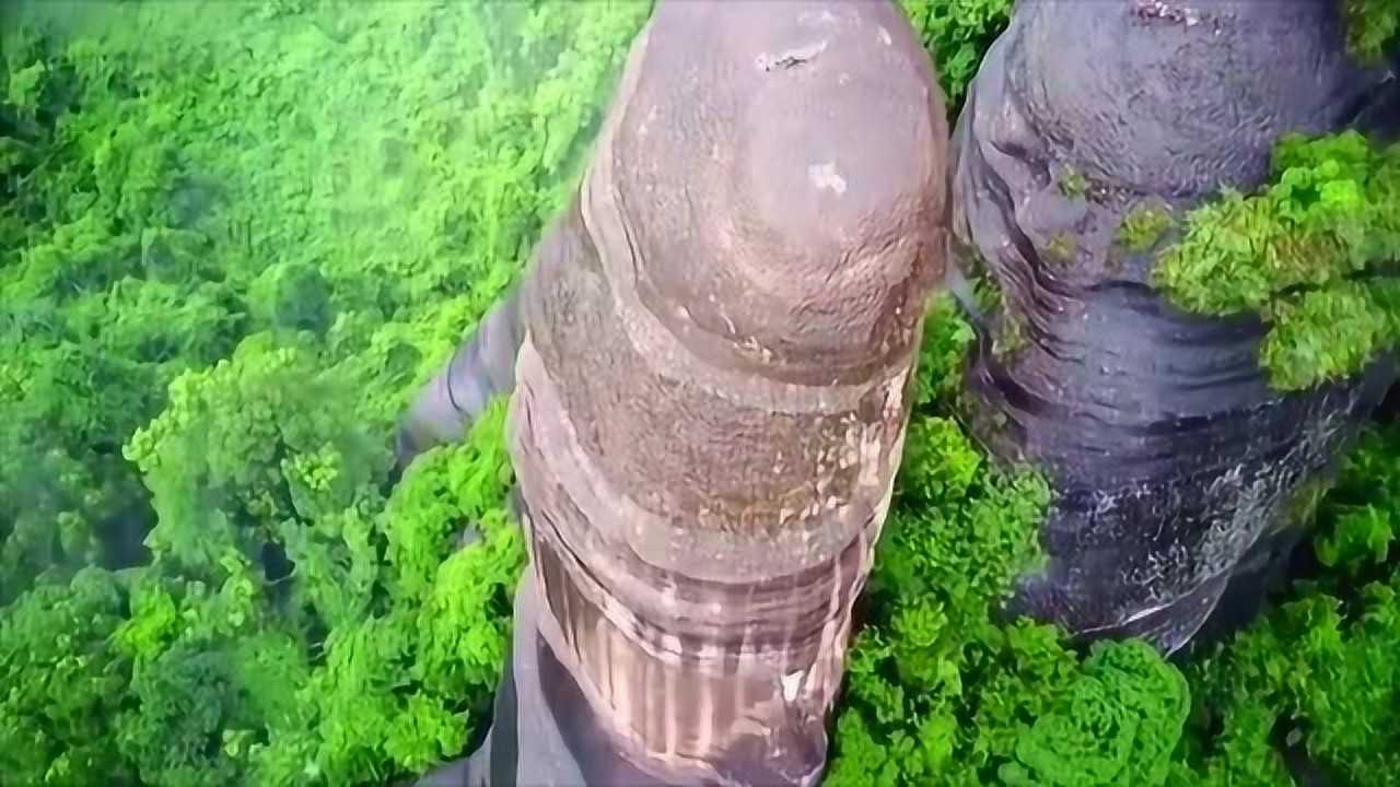 辣眼睛!航拍广东丹霞山元阳石,这一看就知道不是正经山