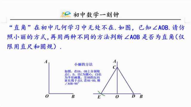 你用什么方法判断一个角是直角?尺规作图,南京中考