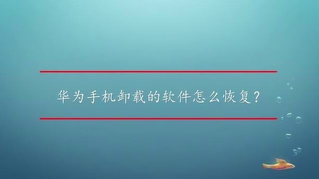 华为手机卸载的软件怎么恢复?