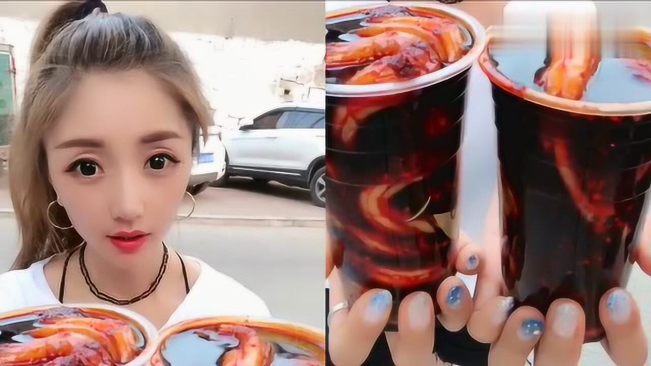 吃播小姐姐极限挑战，一元一杯“变态”爆辣粉耗子，看得我瘆得慌_高清