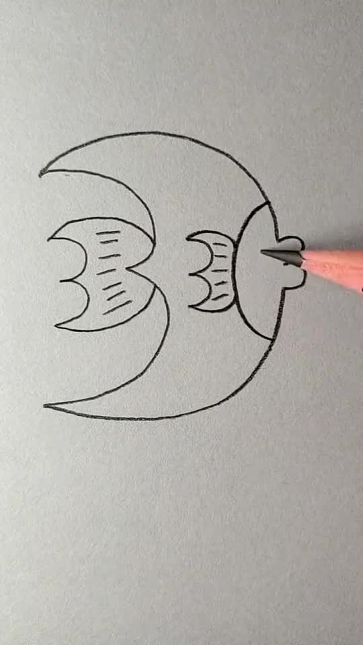 简笔画 用数字画鱼的方法