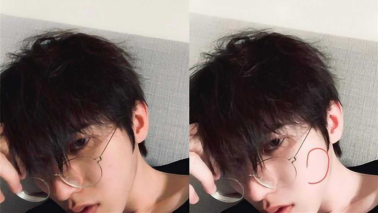 蔡徐坤戴眼镜晒素颜自拍 刘海微乱锁骨抢镜