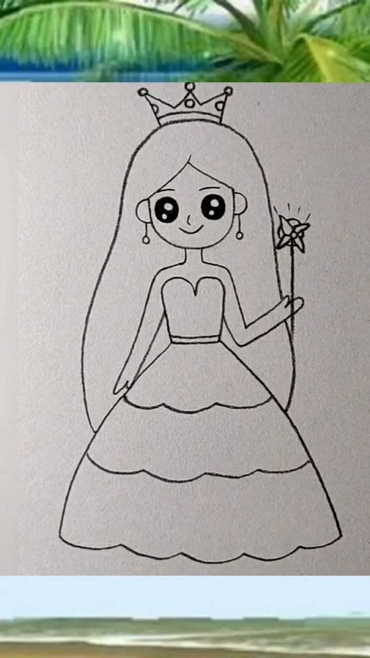 幼儿简笔画画一个美丽的魔法公主猜猜她都会什么魔法