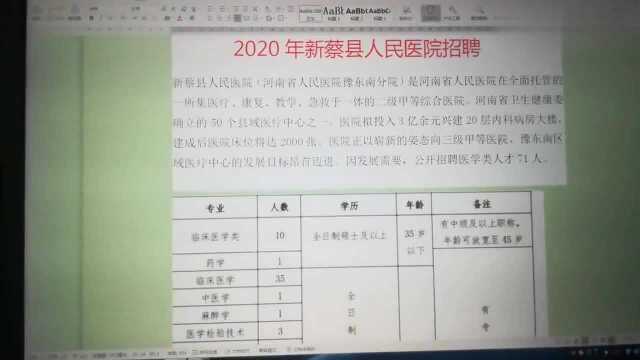 提供住房,解决编制,河南省人民医院豫东分院招聘大量工作人员.