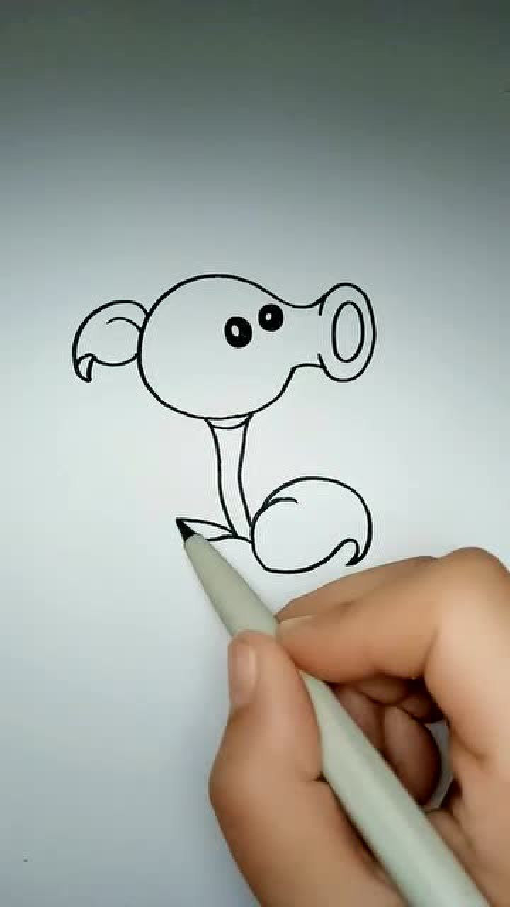 简笔画教程,今天教大家画豌豆炮