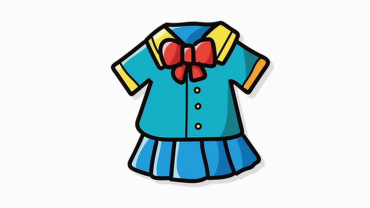 35秒教你画1套女生校服,画法十分简单