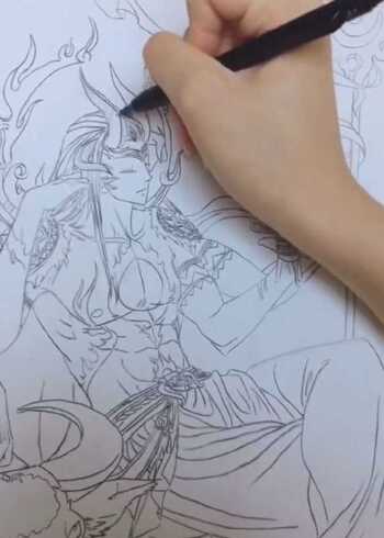 无聊到拿出点压箱底才艺,给大家画个山海经"兵主蚩尤,水神共工和火神